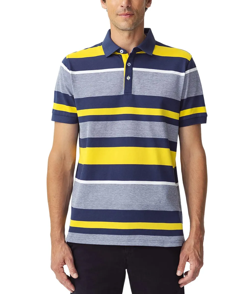 Damart Prêt-à-porter polo a maglia trapuntata a righe in cotone