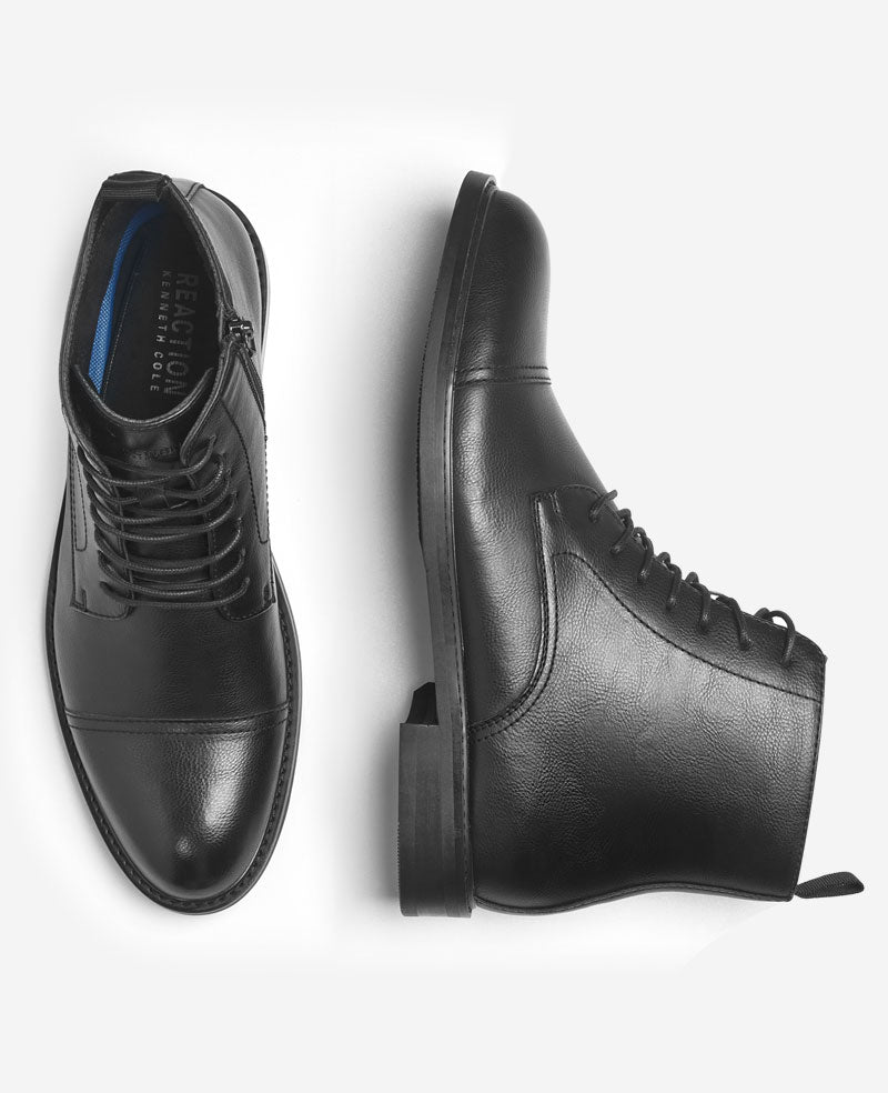 Kenneth Cole Reaction Shoes REACTION Lowen Combat Boot anfibi neri
