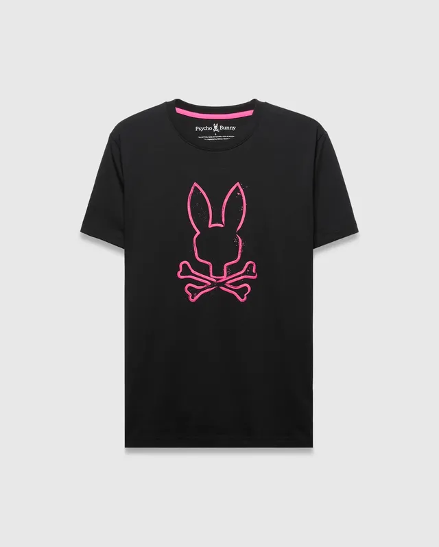 Psycho Bunny Big & Tall Duncan Graphic Tee T-shirt nera 1XL–6XL in Pima