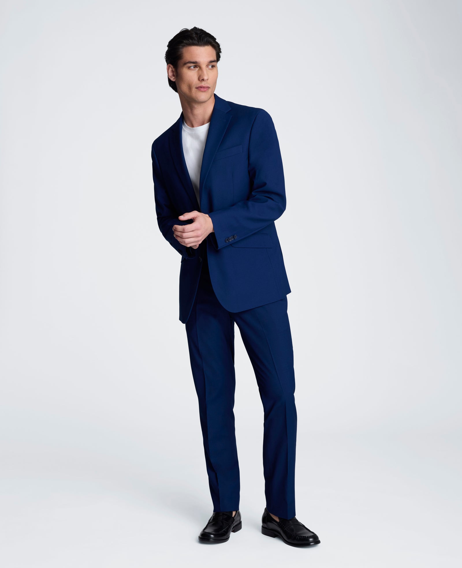 Kenneth Cole Reaction Clothing Slim-Fit Stretch Suit Separate Jacket giacca blu elasticizzata