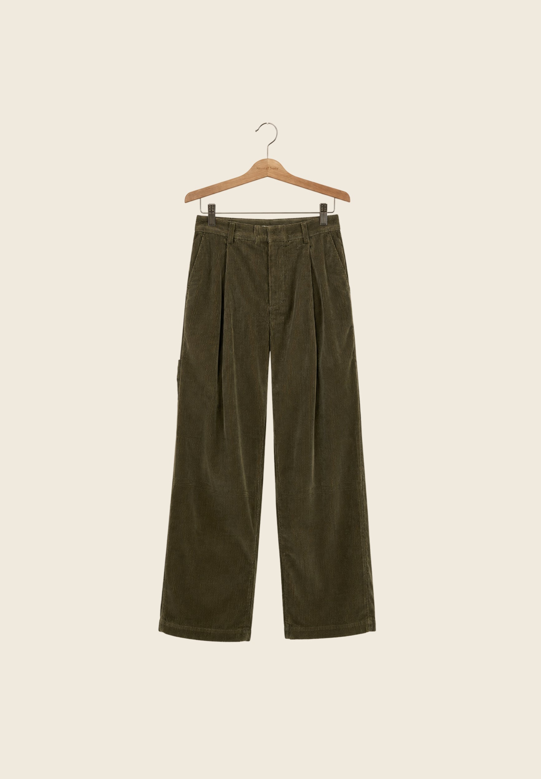 House Of Sunny Women's Shorts & Trousers CORDUROY WORKER PANTS pantaloni in velluto verde oliva
