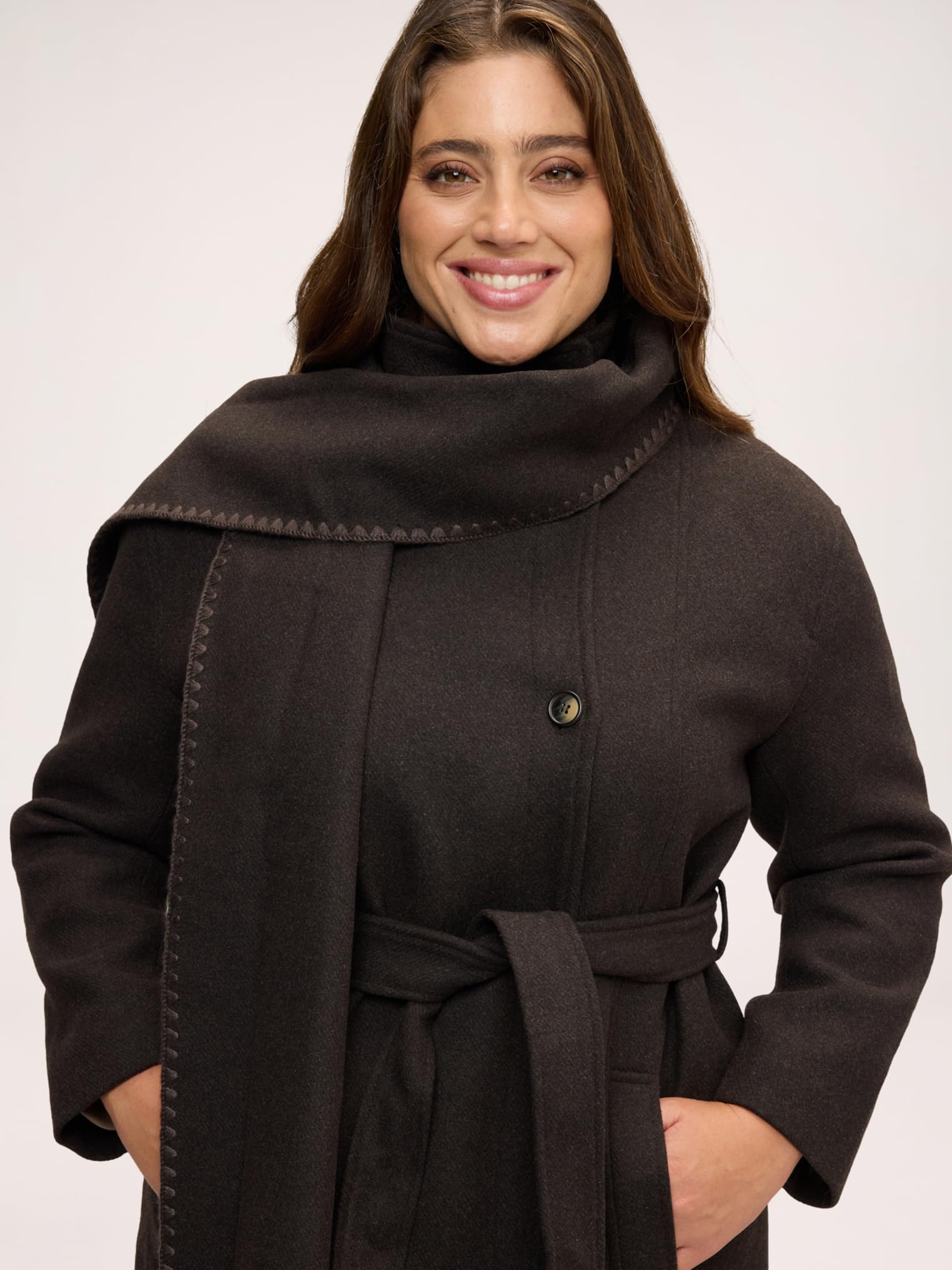 Fiorella Rubino Cappotti e Trench Cappotto misto lana con cintura cappotto 46 Plus