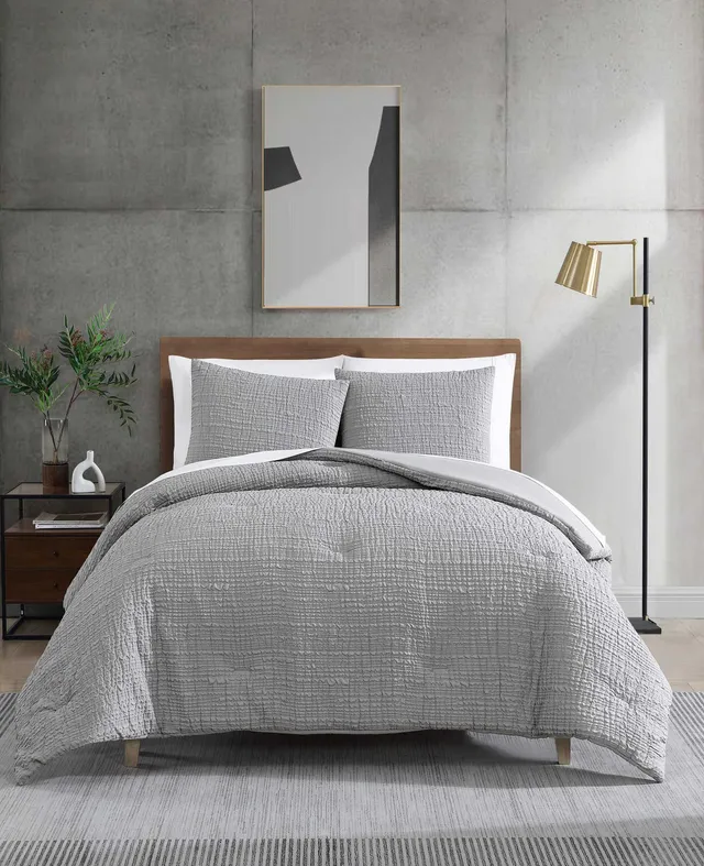 Kenneth Cole Reaction Home & Bedding Serenity Wavy Lines set copripiumino grigio