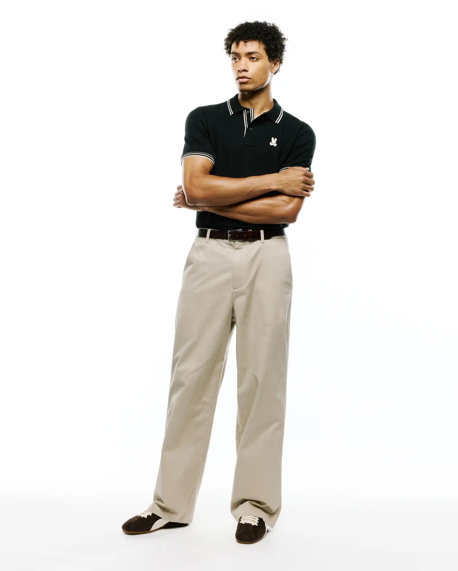 Psycho Bunny Men's Polos Atley polo piqué nero in cotone Pima
