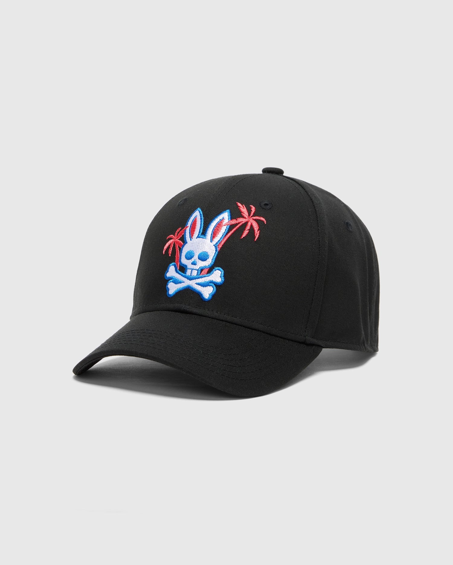 Psycho Bunny Accessories Men's Los Angeles Baseball Cap cappellino nero in cotone