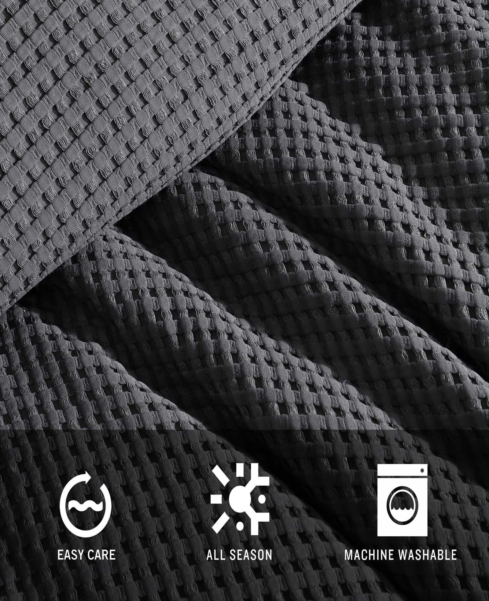 Kenneth Cole Reaction Solid Waffle Duvet Set set copripiumino antracite queen