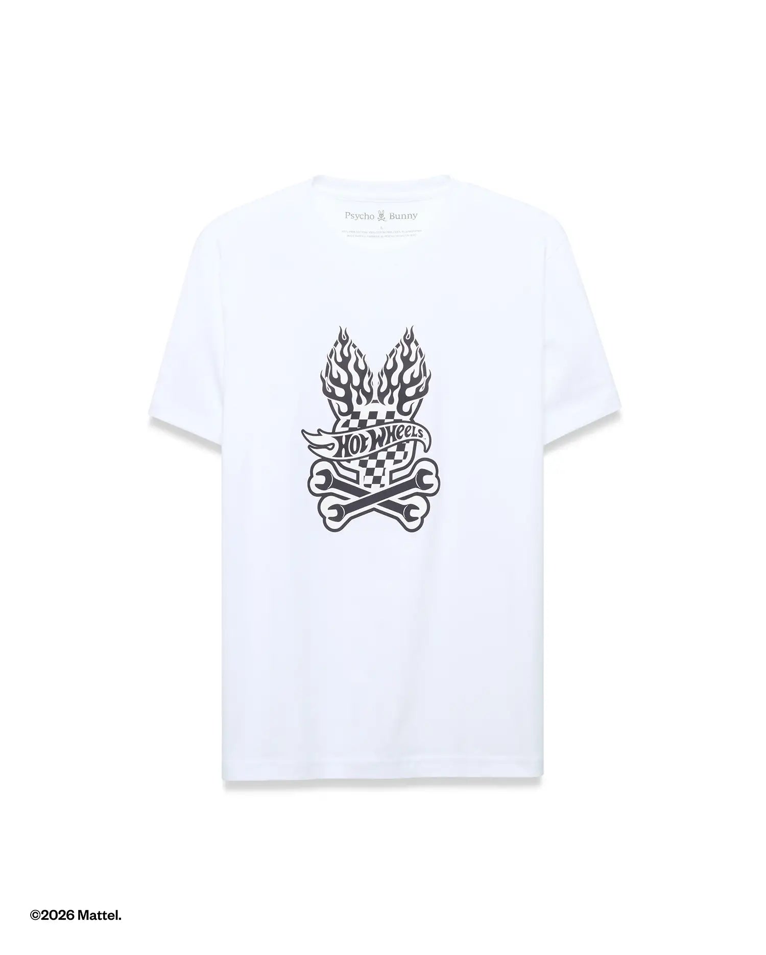 Psycho Bunny Men's Tees Hot Wheels Graphic Tee t-shirt uomo bianca cotone Pima