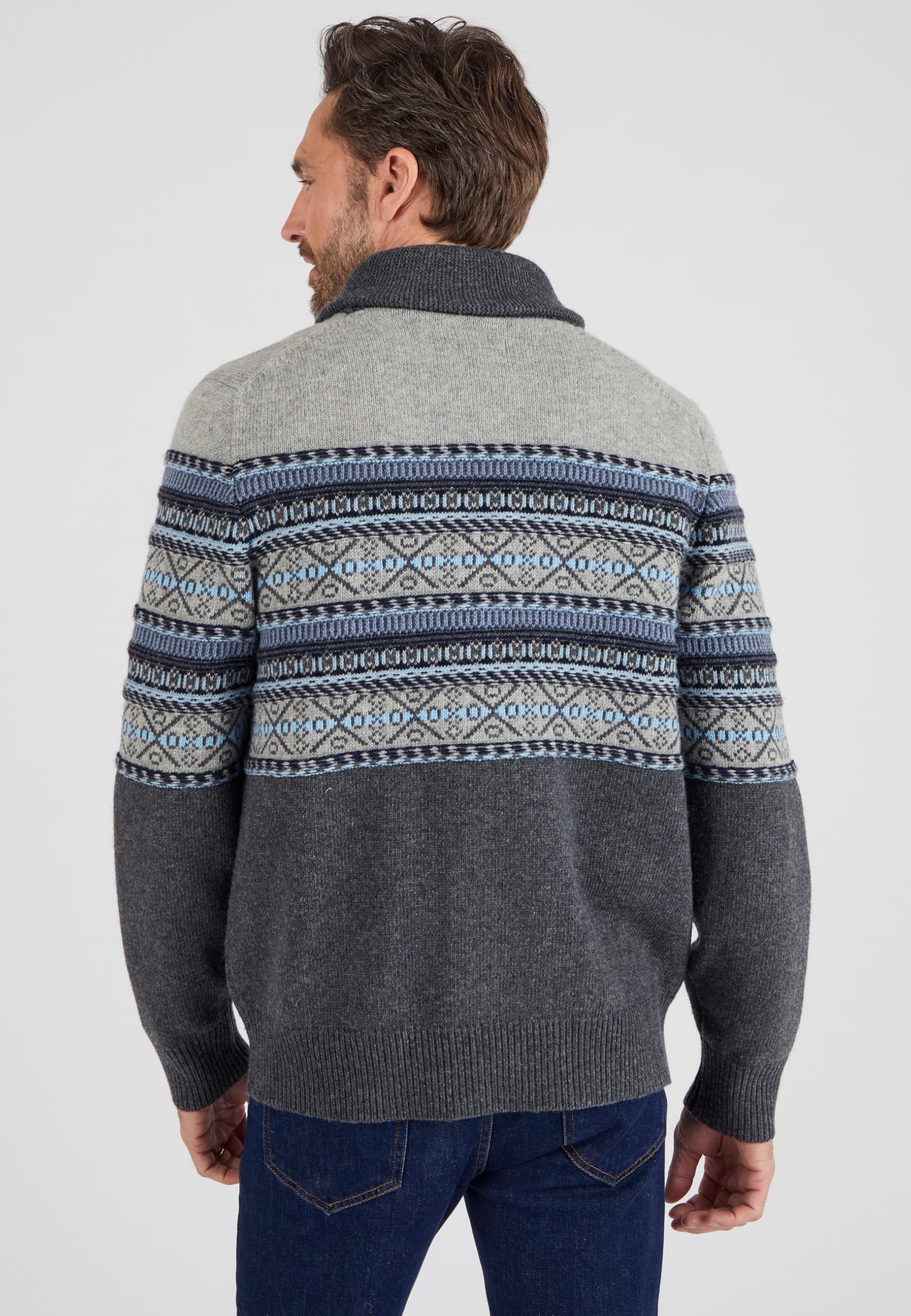 Damart Prêt-à-porter Gilet con zip misto lana jacquard uomo