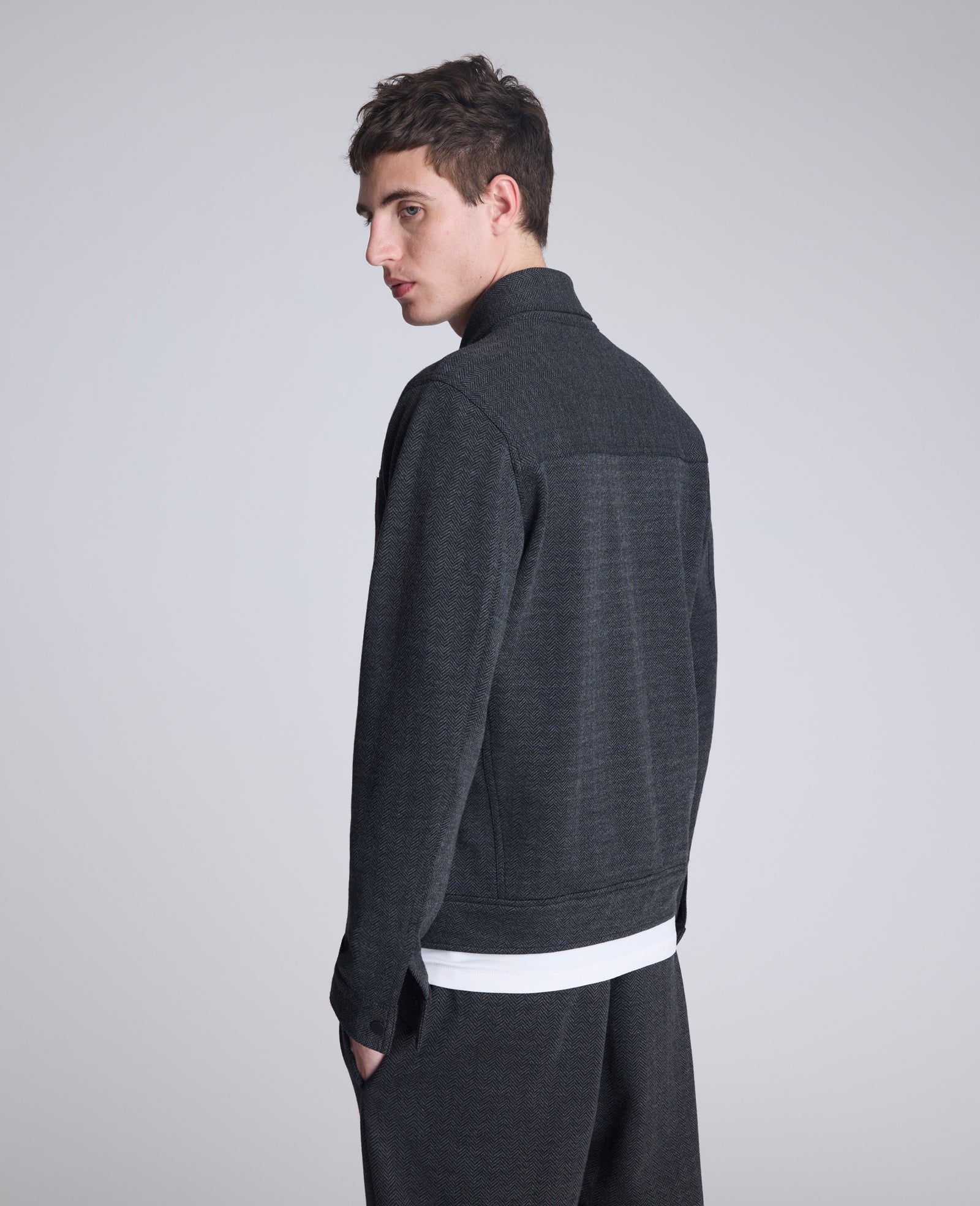 Kenneth Cole Reaction Trucker Jacket giacca grigio mélange
