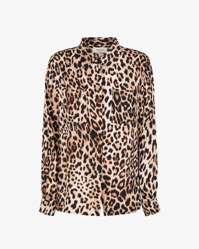 Markup Donna Camicie & Bluse Blusa in raso di viscosa stampa animalier