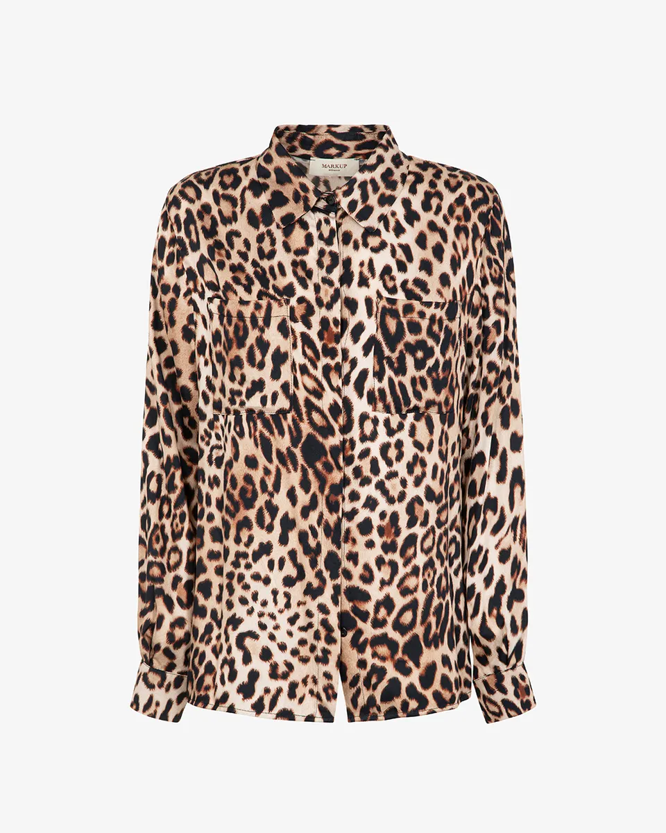 Markup Donna Camicie & Bluse Blusa in raso di viscosa stampa animalier