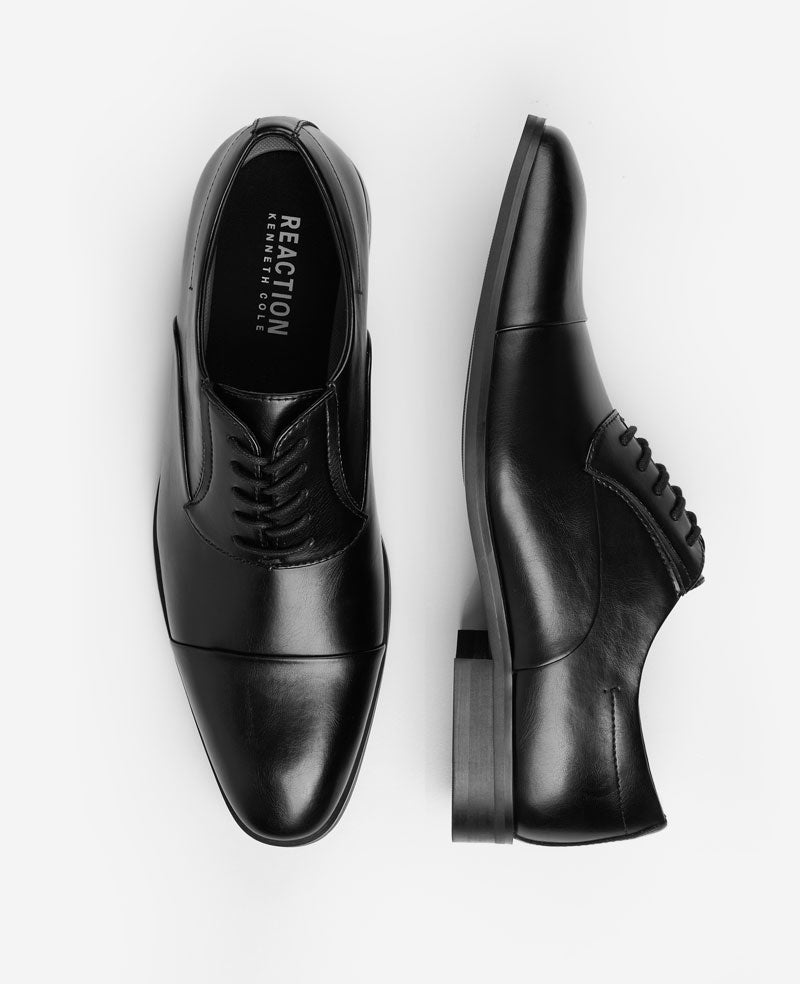 Kenneth Cole Reaction Shoes REACTION Heath Cap Toe Lace Up Oxford scarpe stringate nere