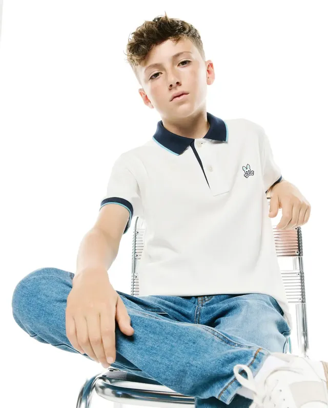 Psycho Bunny Kids Polo Shirts Kids' Klaus Pique Polo polo ecru 2T–XL