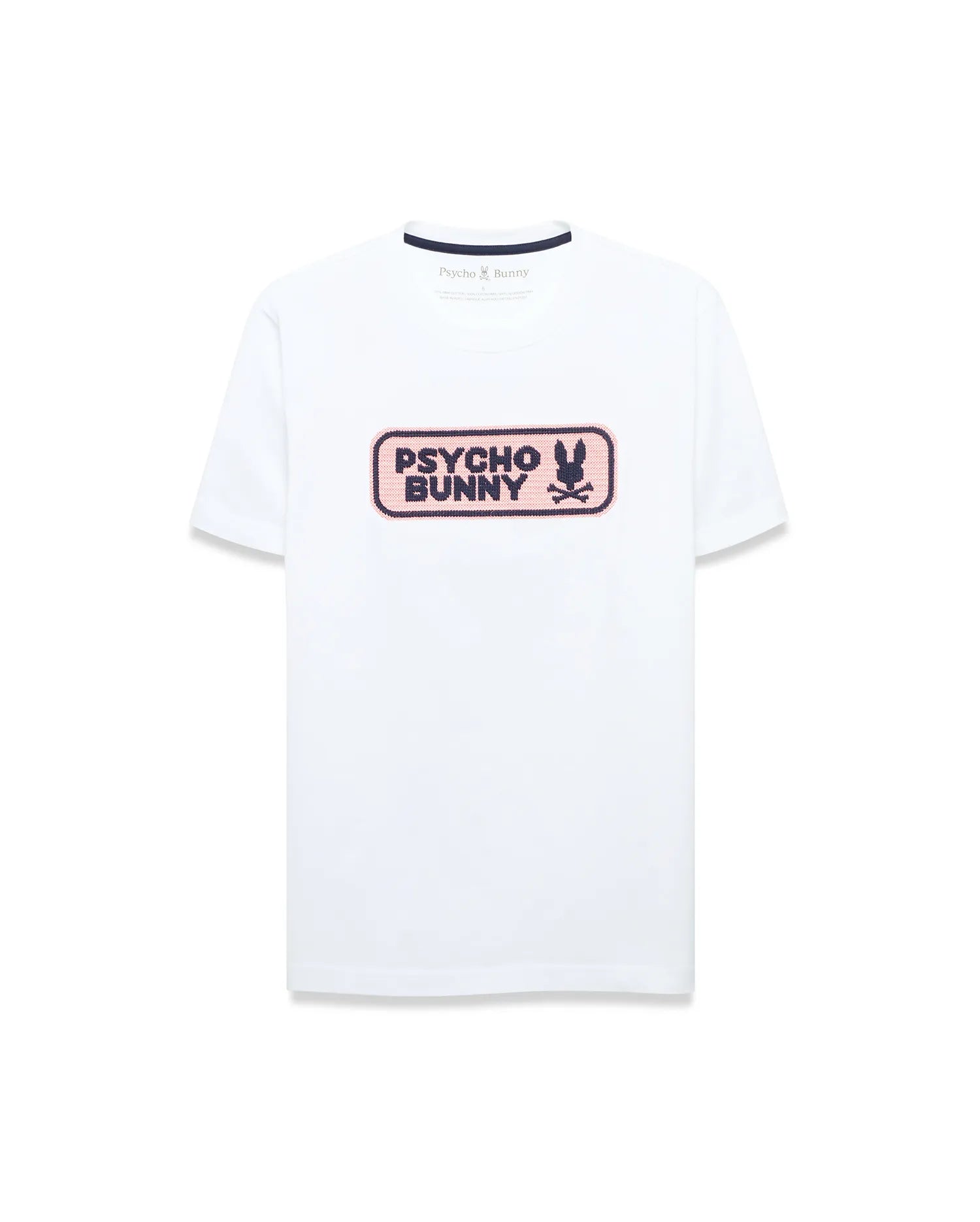 Psycho Bunny Men's Tees Samson Wordmark Graphic Tee t-shirt White in cotone Pima