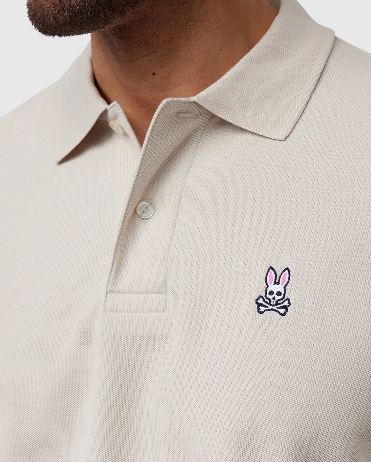 Psycho Bunny Men's Polos MENS CLASSIC PIQUE POLO SHIRT B6K001B200 polo Natural Linen