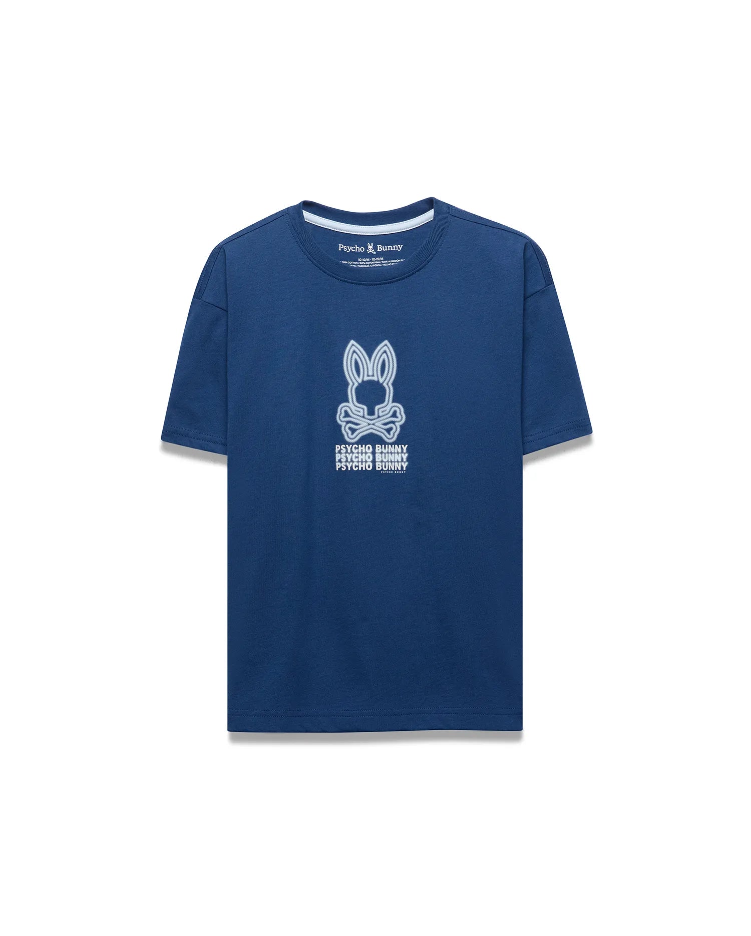 Psycho Bunny Kids Tees Alex Graphic T-shirt blu navy in cotone Pima