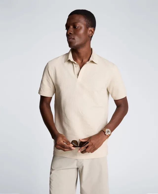 Kenneth Cole Reaction Clothing Mixed Media Polo polo uomo bianca