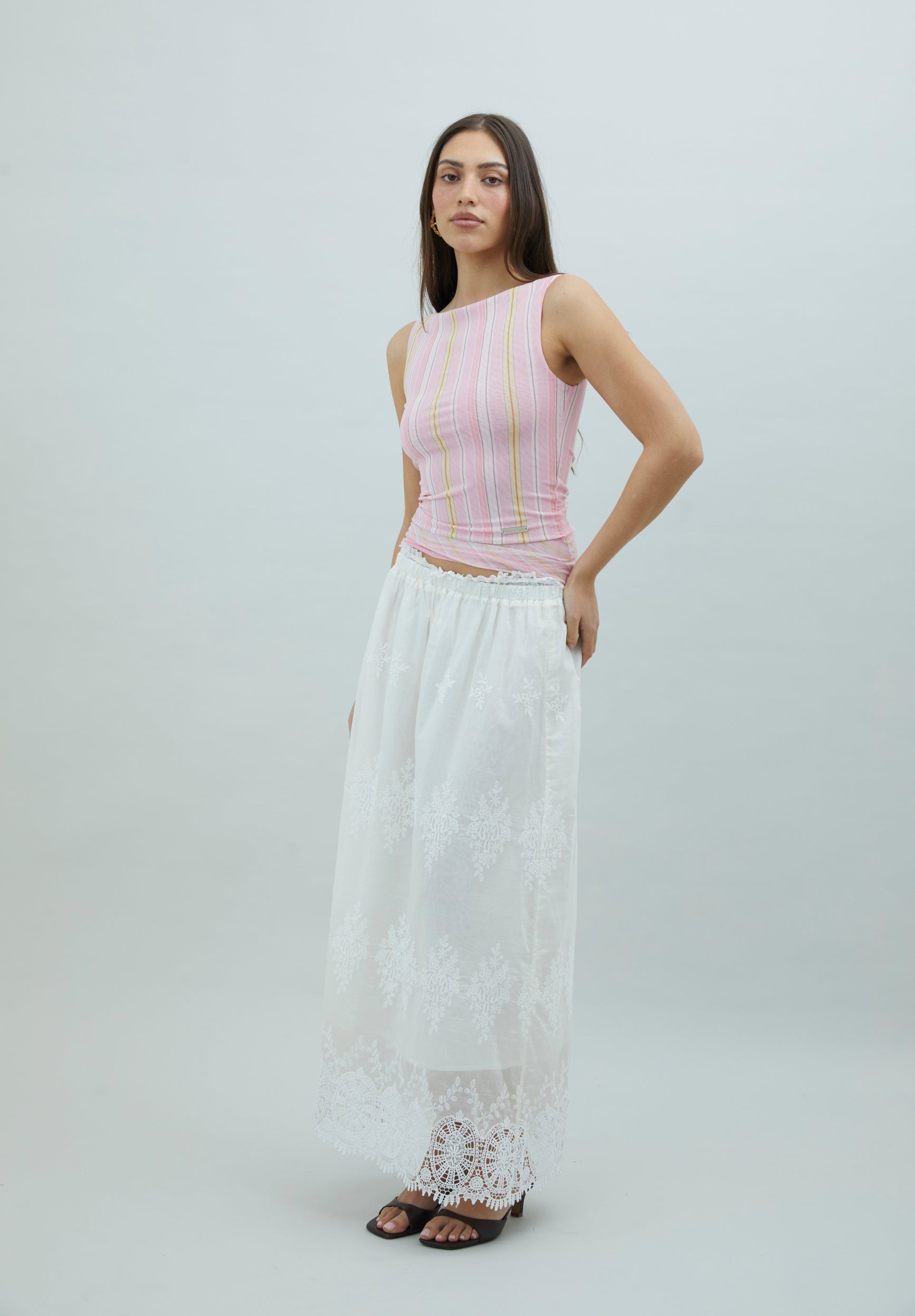 House Of Sunny Womens Tops Striped Mesh Top top a righe UK 6–18 mesh