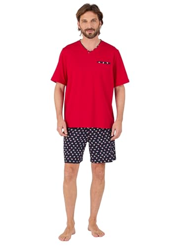 Damart Homewear Pyjashort in puro cotone pettinato uomo Blu Grigio XL cotone