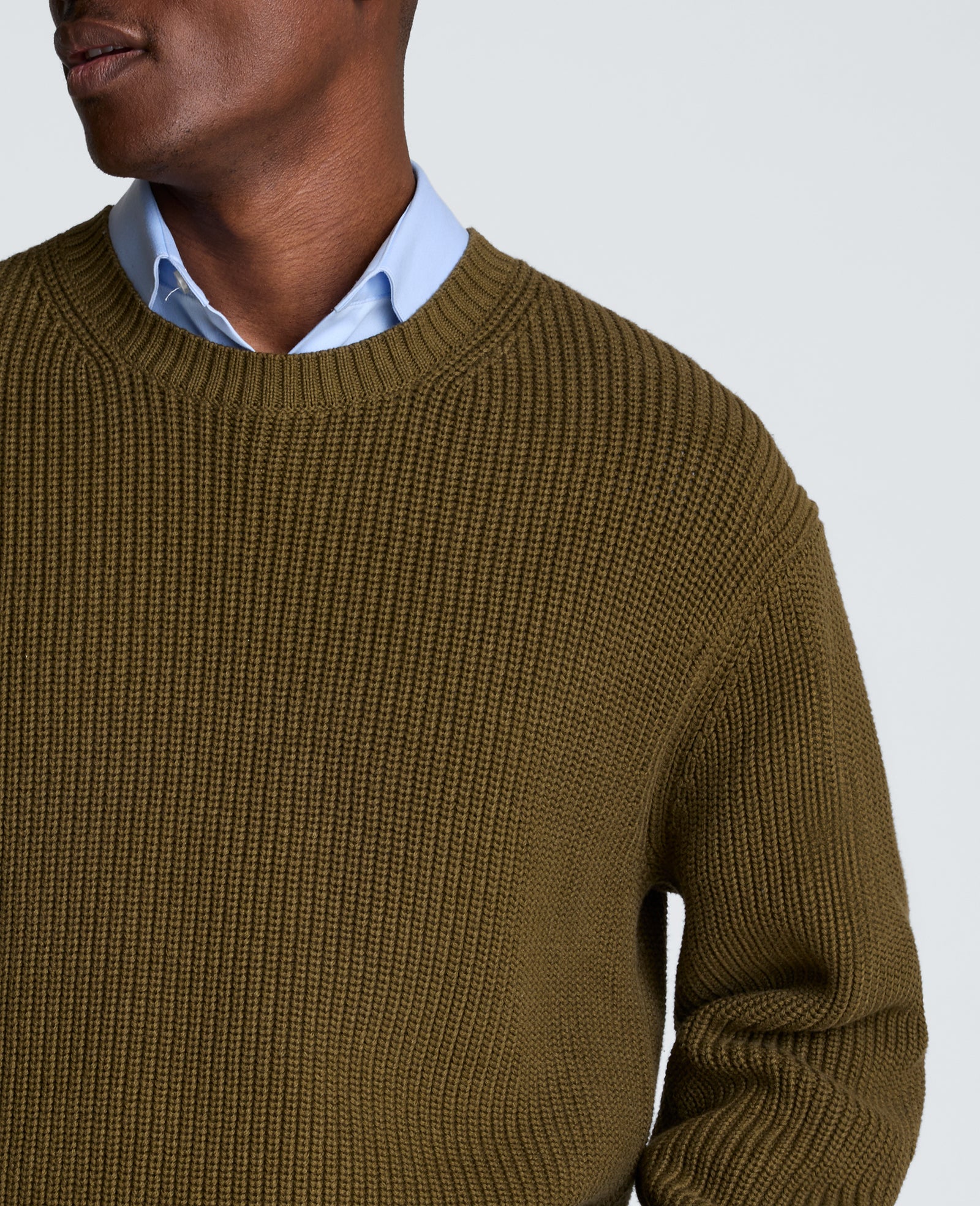 Kenneth Cole Reaction Clothing Chunky Oversized Sweater maglione verde oliva S/M-L