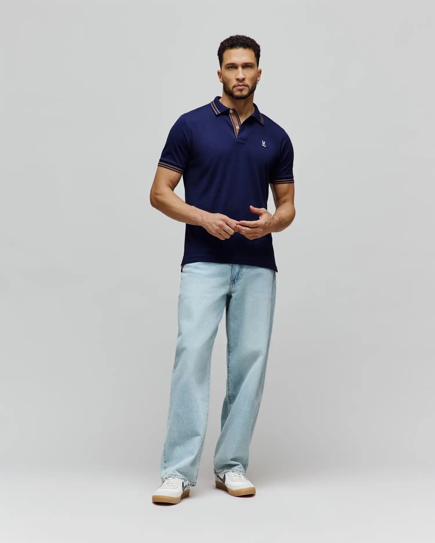 Psycho Bunny Kenyon Performance Pique Polo MT0100214 polo Evening Blue 402