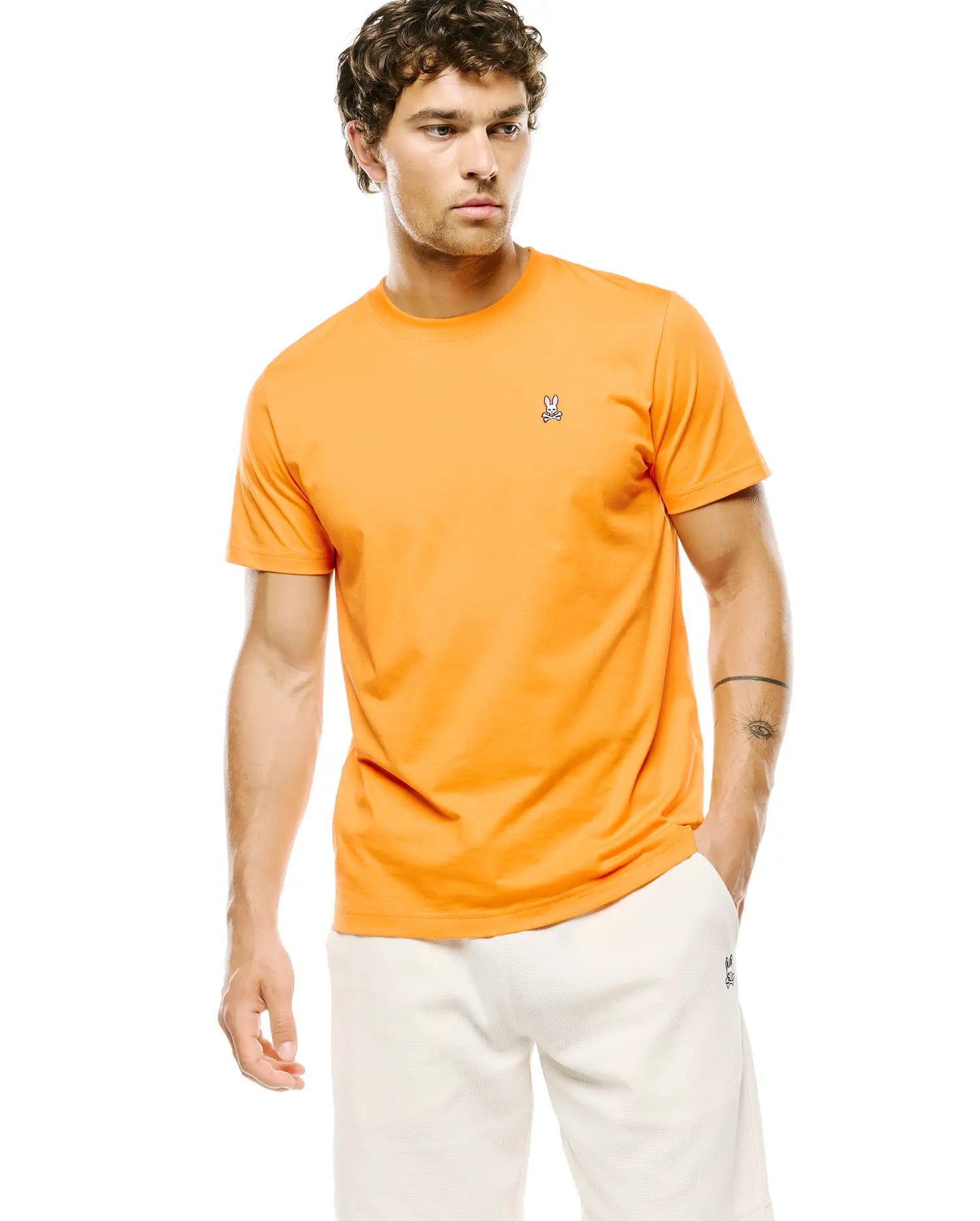Psycho Bunny Men's Tees Classic Crew Neck Tee maglietta arancione