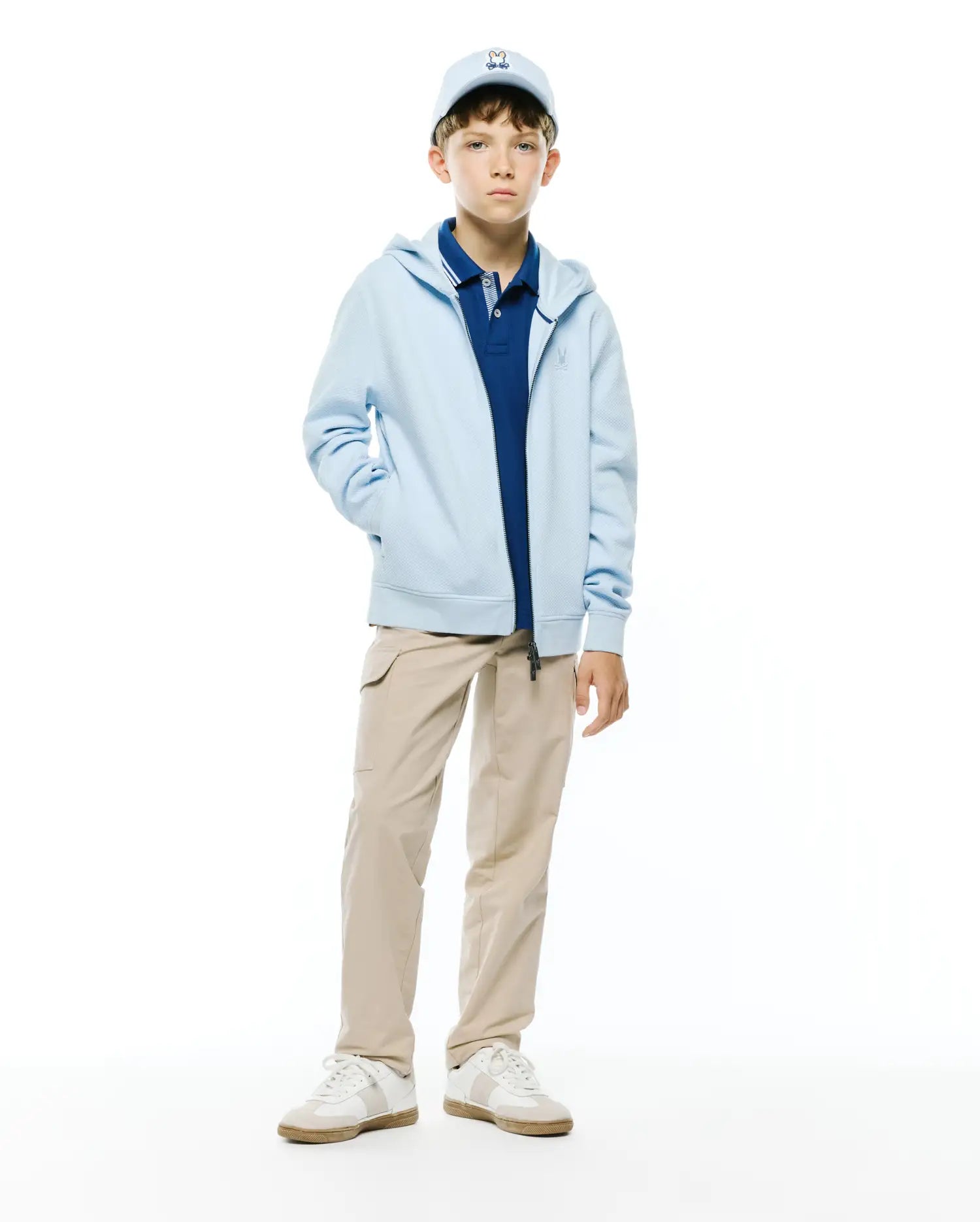 Psycho Bunny Kids Sweatshirts & Hoodies Marc Full-Zip Hoodie KT0500082 felpa blu con cappuccio