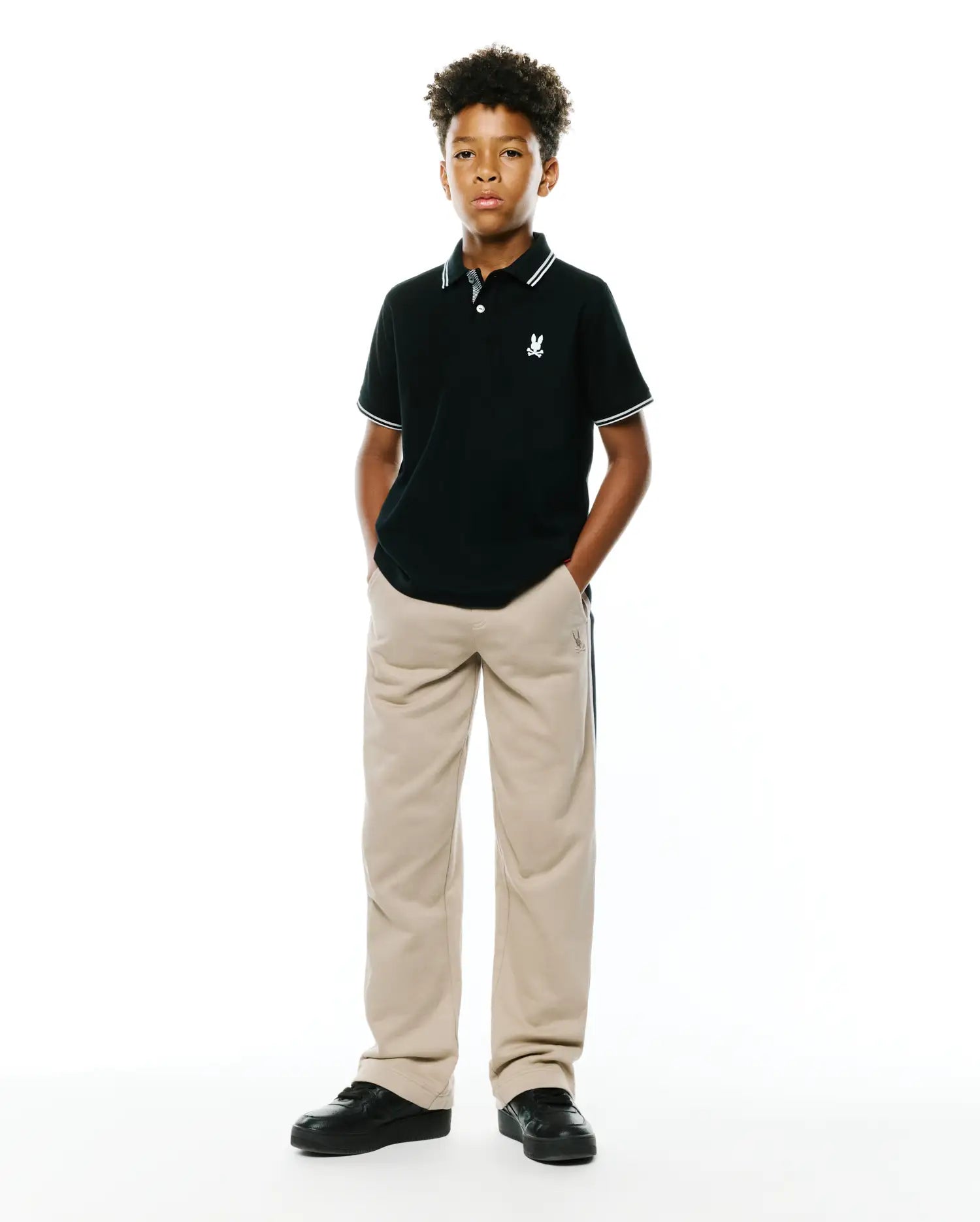 Psycho Bunny Kids Polo Shirts Stan Piqué Polo polo nera