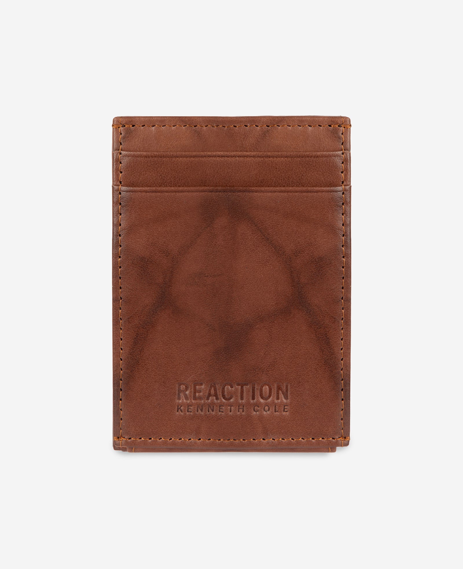 Kenneth Cole Reaction Crunch Leather Wallet portafoglio uomo color cuoio RFID
