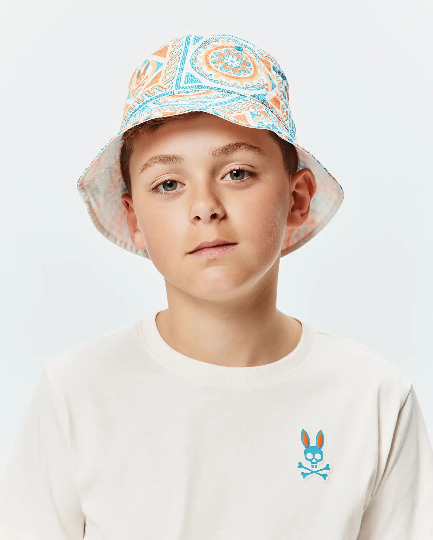 Psycho Bunny Kids Accessories Frank cappello bucket blu reversibile O/S