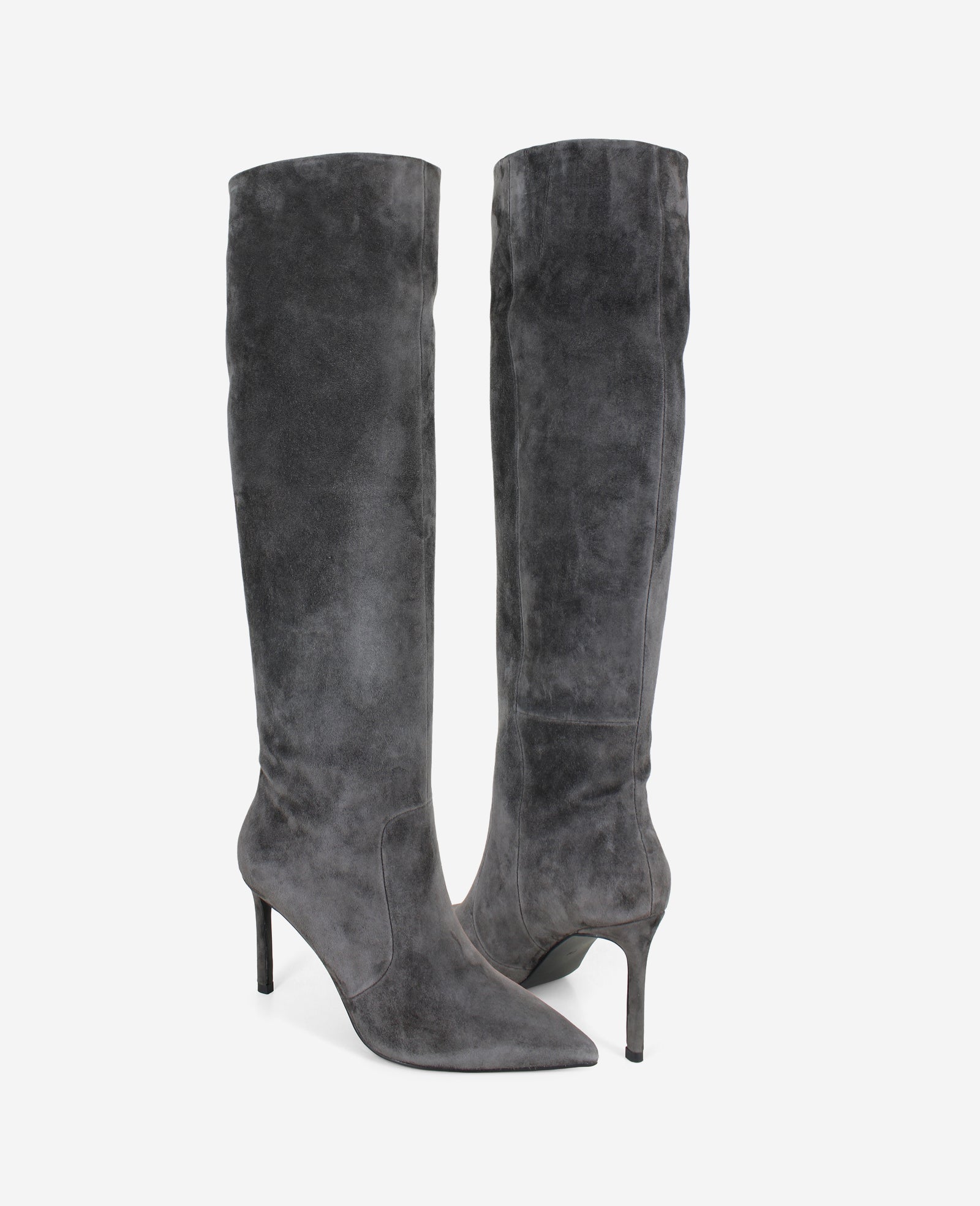 Kenneth Cole Reaction Shoes Yazzy Suede Tall Point Toe Boot stivali Ebony Suede scamosciati