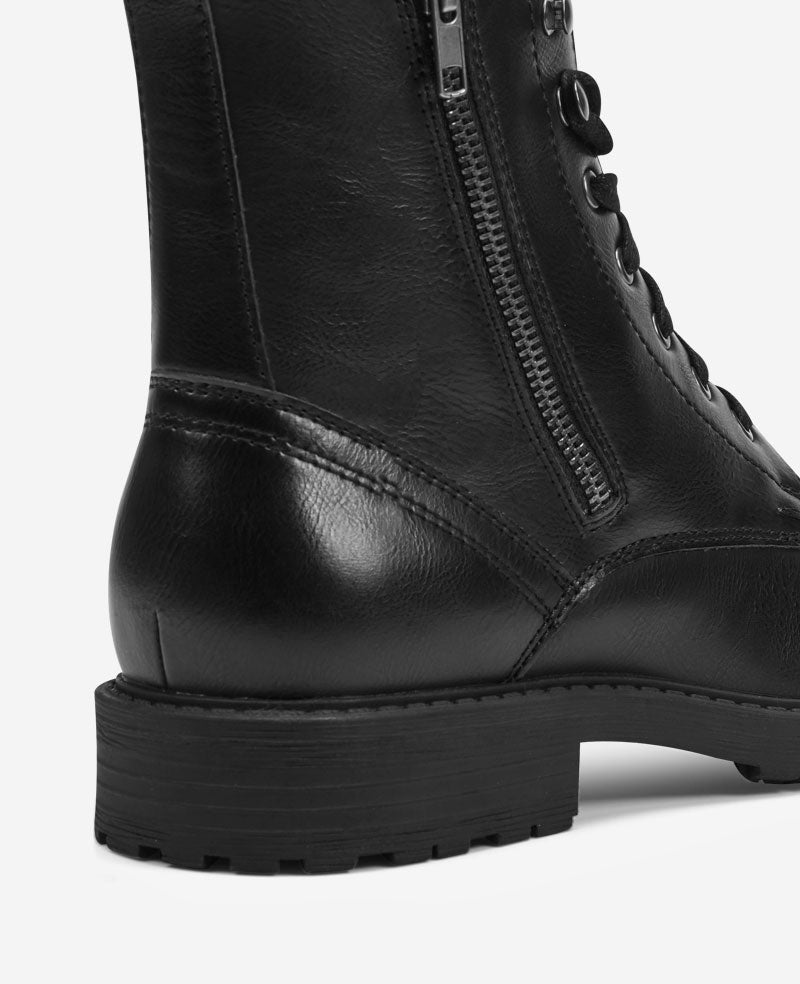 Kenneth Cole Reaction Shoes REACTION - Captain Cap Toe Double Zip Combat Boot anfibi neri