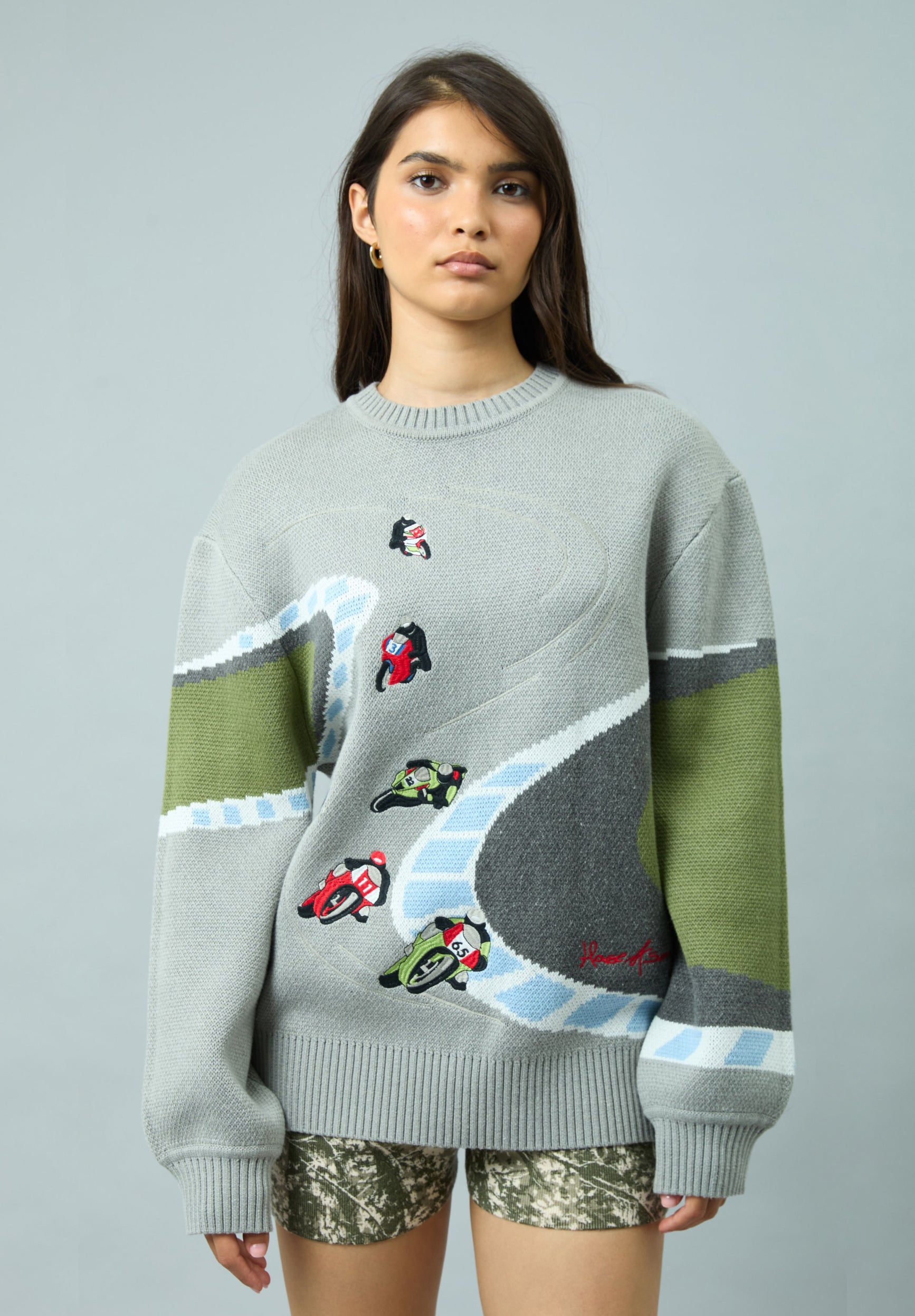 House Of Sunny Women's Knitwear SUPERBIKES KNIT maglione taglie UK S-XL jacquard