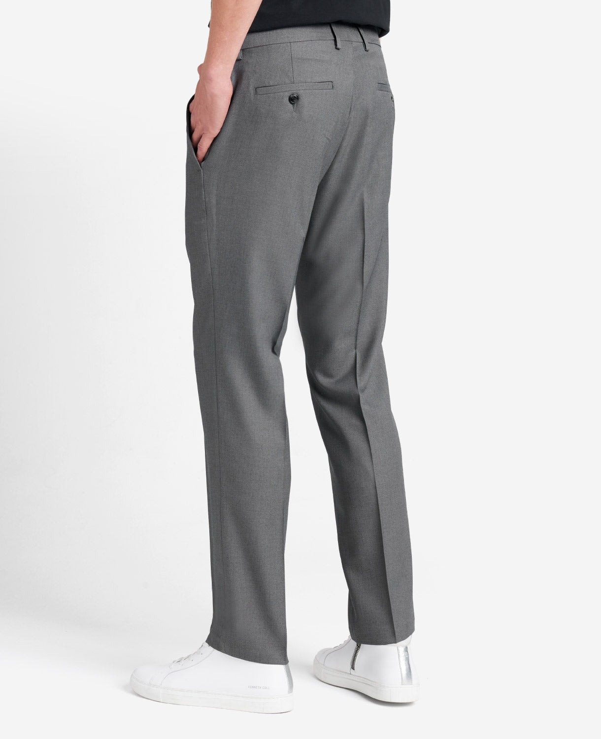Kenneth Cole Reaction Clothing Stretch Modern-Fit Dress Pant pantaloni grigio scuro 30/30