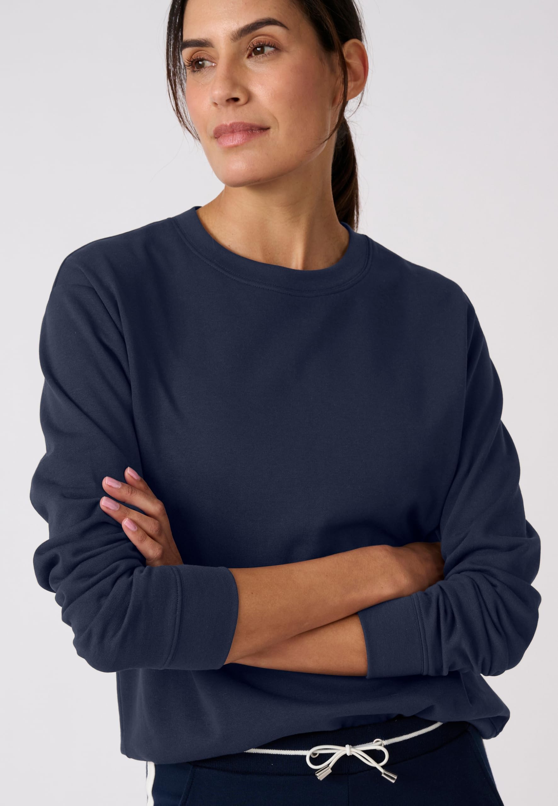 Damart Prêt-à-porter felpa donna 54-56 blu marino in pile