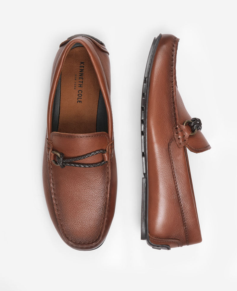Kenneth Cole Reaction Dominic Driving Moc mocassino uomo cognac in pelle
