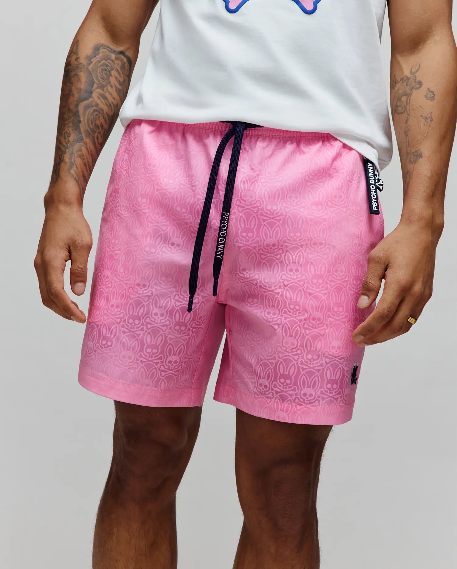 Psycho Bunny Men's Swimwear Samos costume da bagno rosa 6" idroreattivo