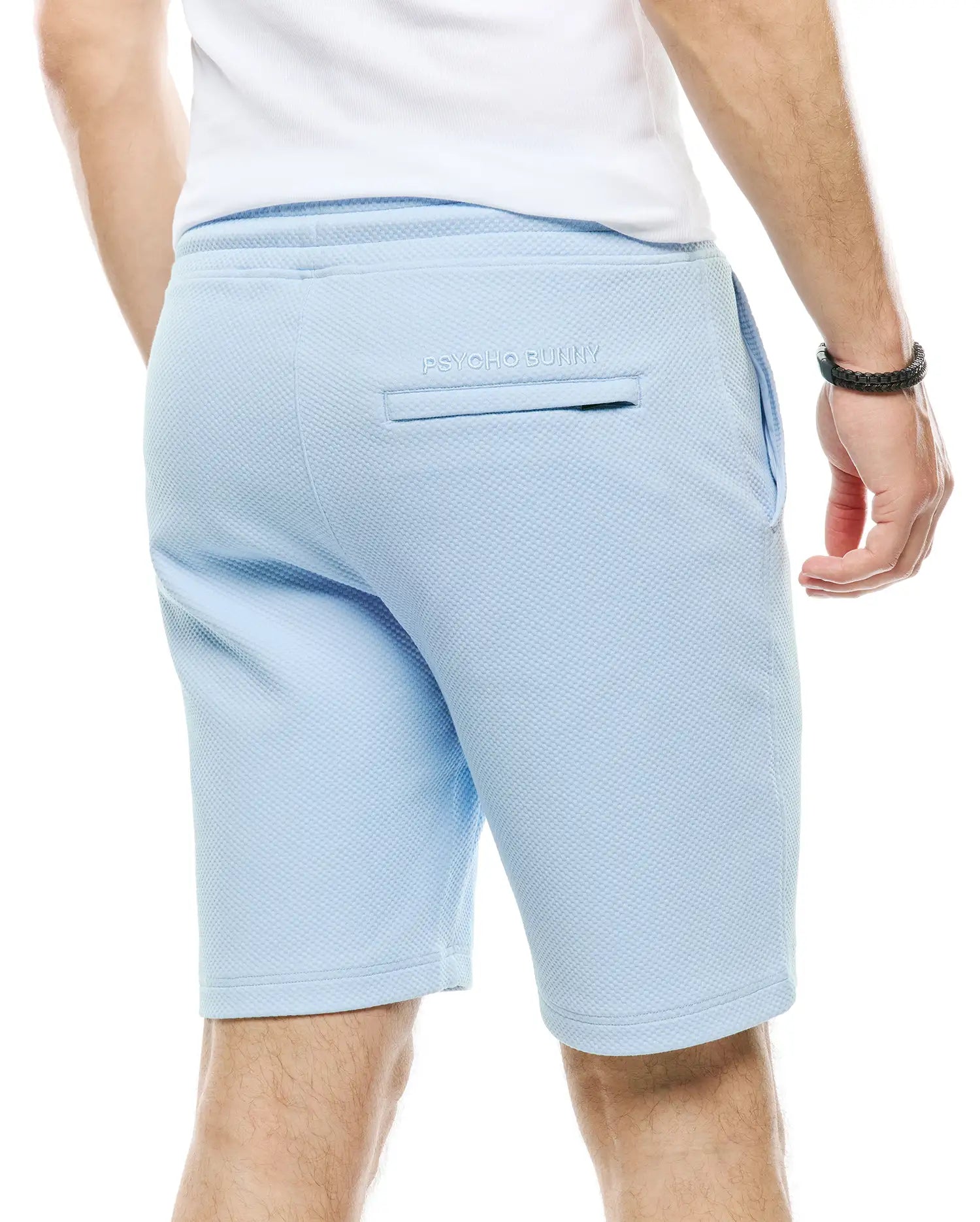 Psycho Bunny Men's Shorts Marc Textured Knit Short 8" MB0900064 Shorts blu elasticizzati