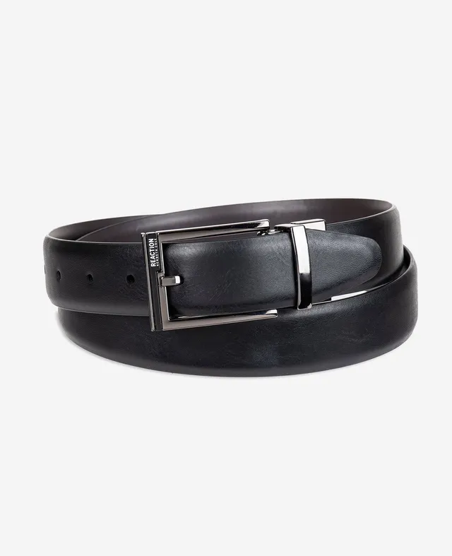 Kenneth Cole Reaction Belts Wallets & Small Accessories Stretch Feather Edge Reversible Dress Belt cintura uomo nera marrone