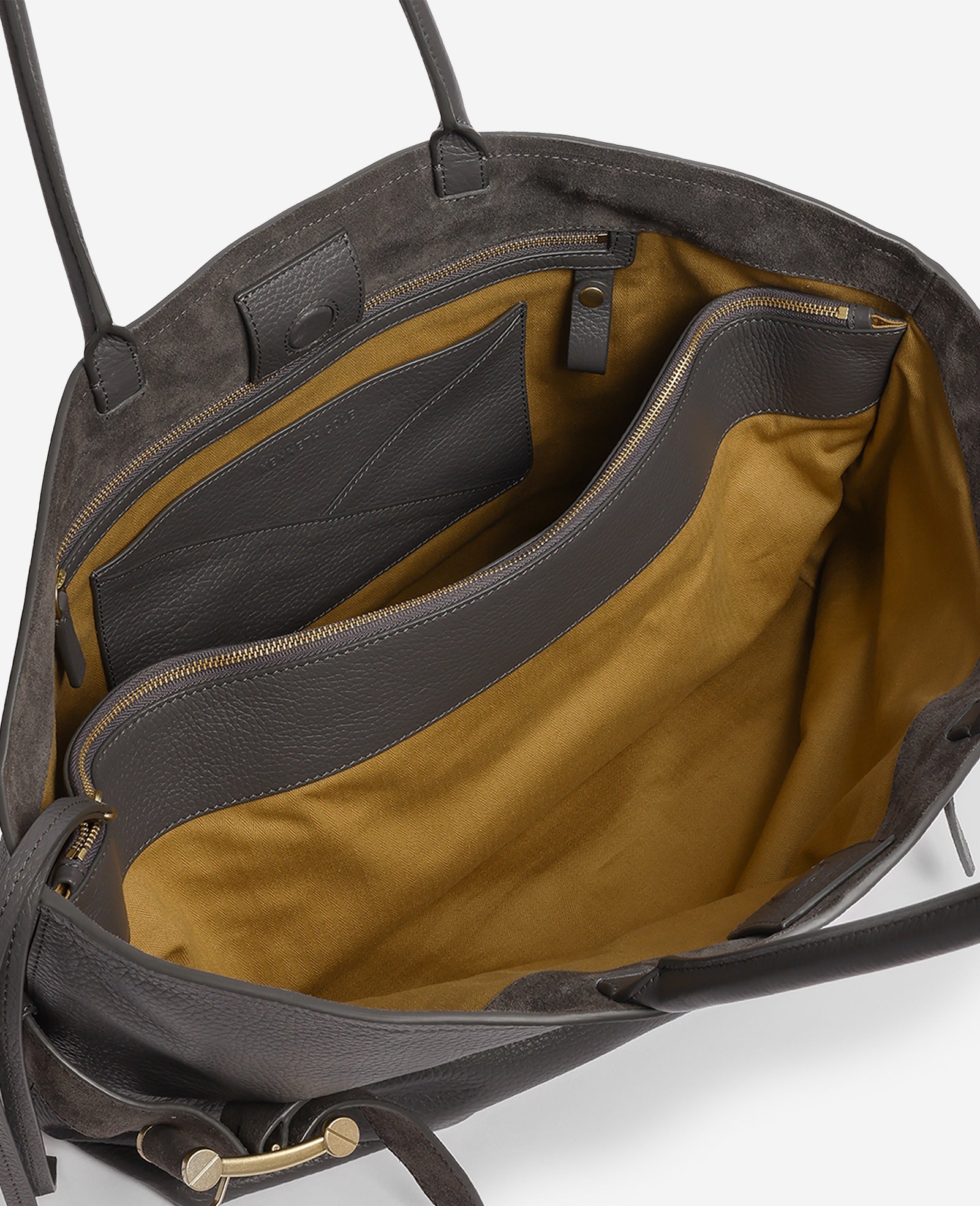 Kenneth Cole Reaction Bags Bowery Leather Tote borsa Steel in pelle