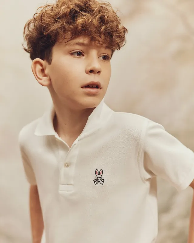 Psycho Bunny Kids Polo Shirts KIDS CLASSIC PIQUE POLO SHIRT polo bianca
