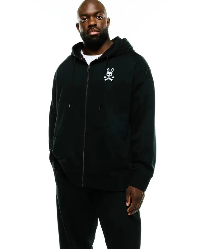 Psycho Bunny Big & Tall BIG & TALL HAIDEN FLEECE ZIP HOODIE BT0500014 felpa nera