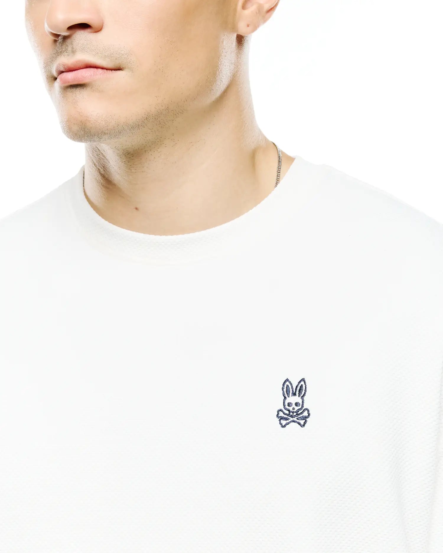 Psycho Bunny Men's Tees Nasir Textured Oversized-Fit Tee t-shirt ecru