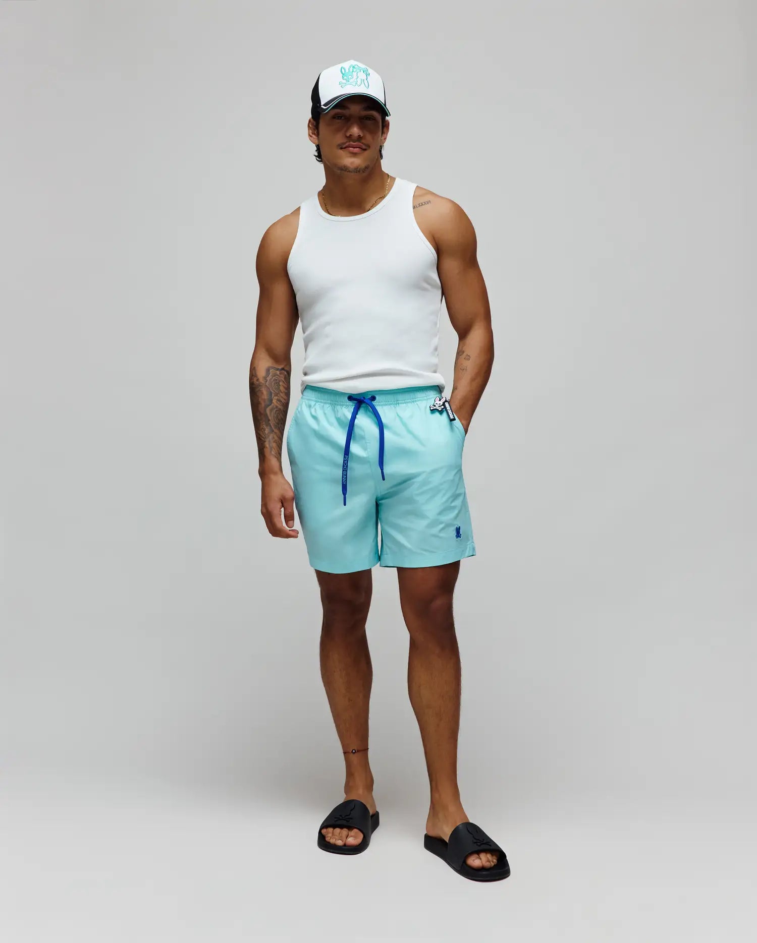 Psycho Bunny Men's Swimwear Samos costume da bagno 6" Antigua Sand idroreattivo