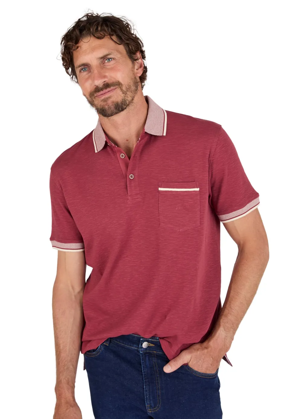 Damart Prêt-à-porter polo in maglia rilegata uomo M in cotone