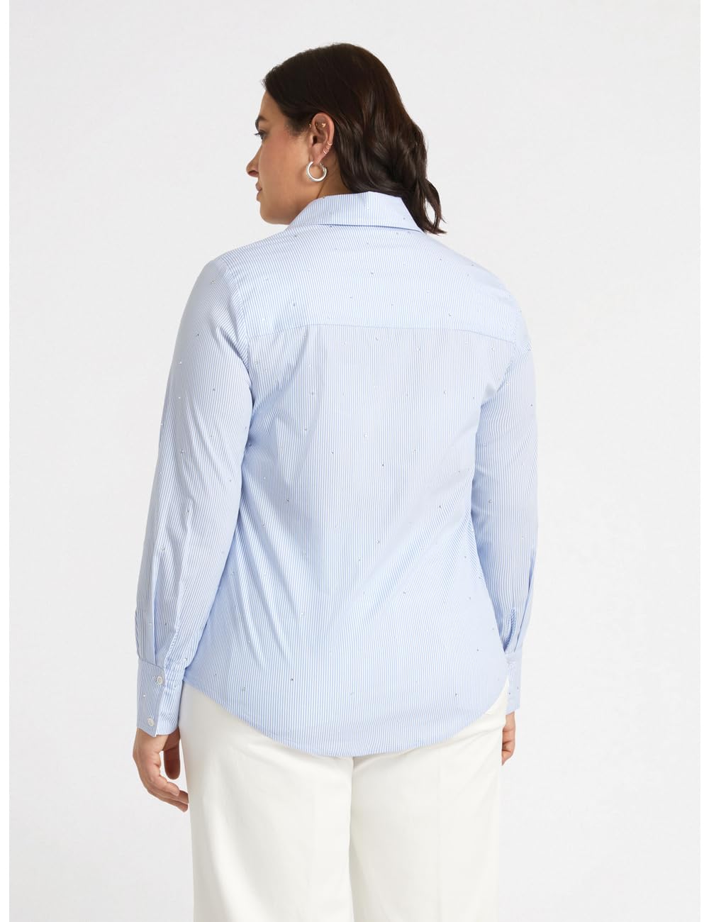 Fiorella Rubino Camicie e bluse Camicia a Righe tempestata di Strass 46 Plus