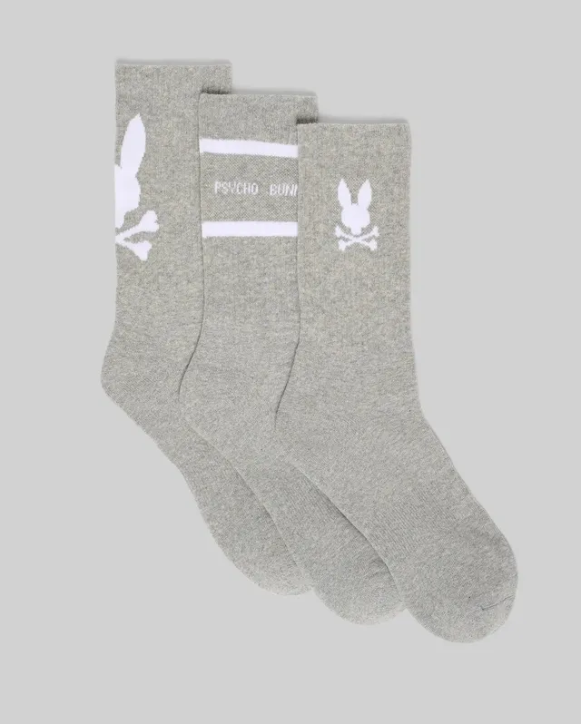 Psycho Bunny Accessories Mens 3 Pack Sport Sock B6F997D200 calze grigie 3 paia