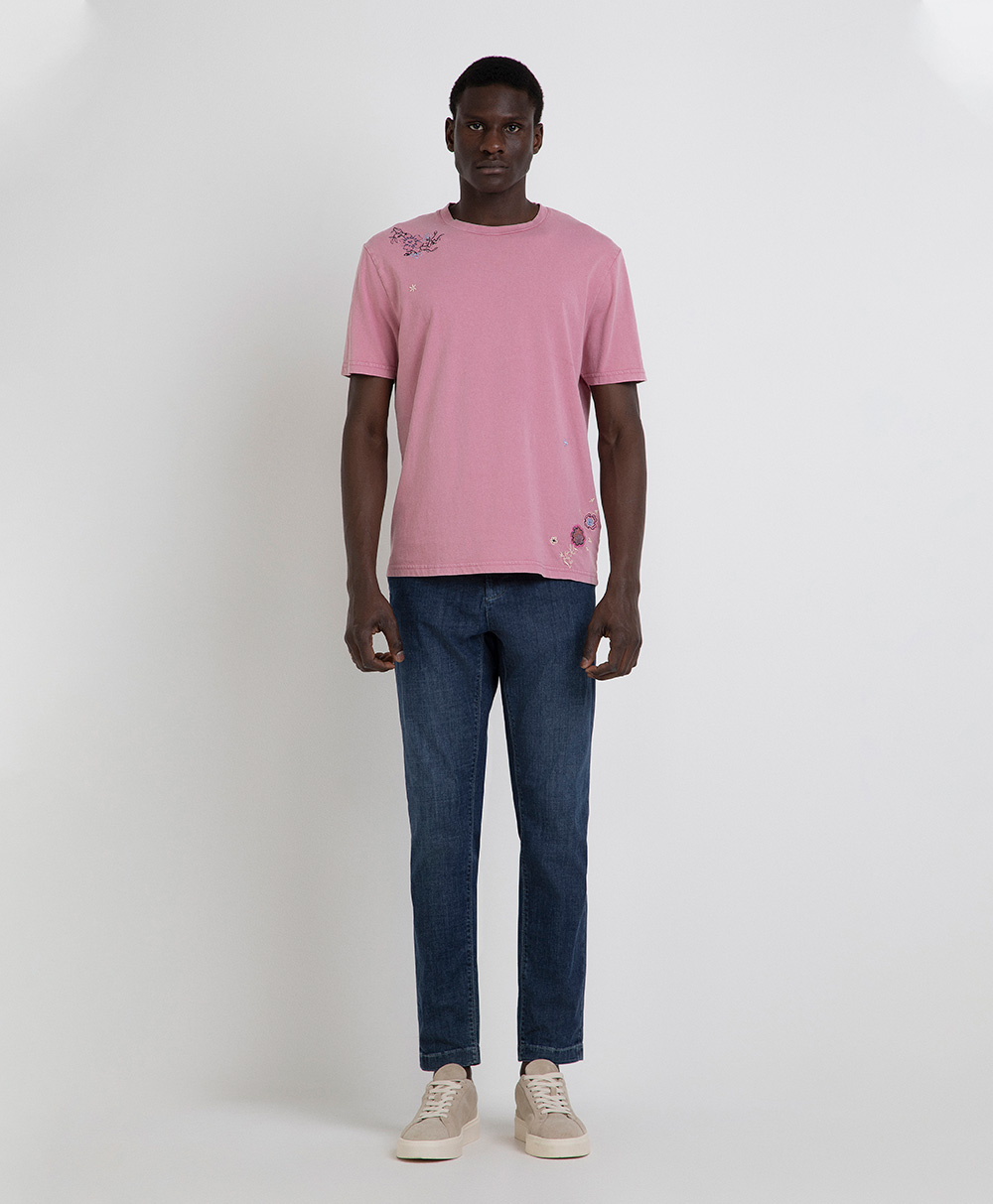Markup Uomo Maglieria Girocollo mezza manica jersey tinto capo maglia