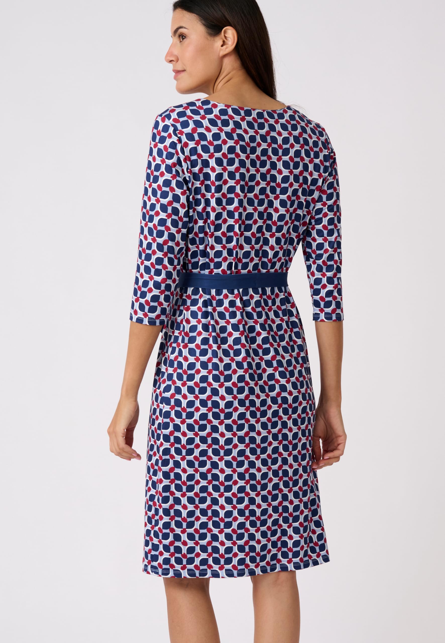 Damart Prêt-à-porter vestito donna stampa grafica 38-40 con cintura
