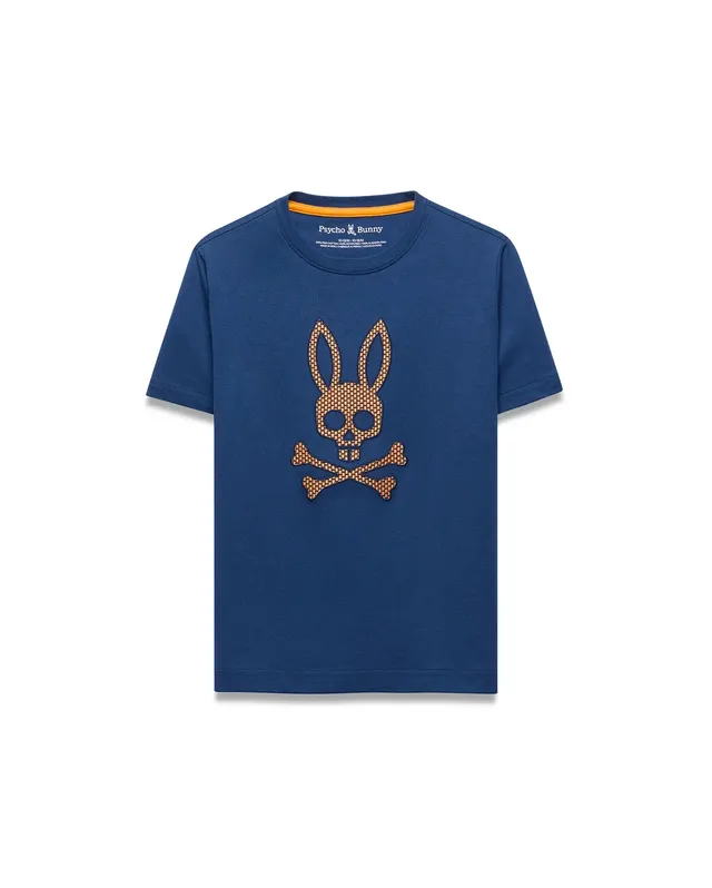 Psycho Bunny Kids Tees Stan Graphic Tee t-shirt blu 435, cotone Pima